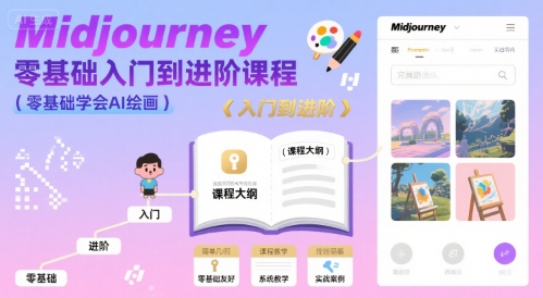 midjourney零基础入门到进阶课程,零基础学会AI绘画-宇文网创
