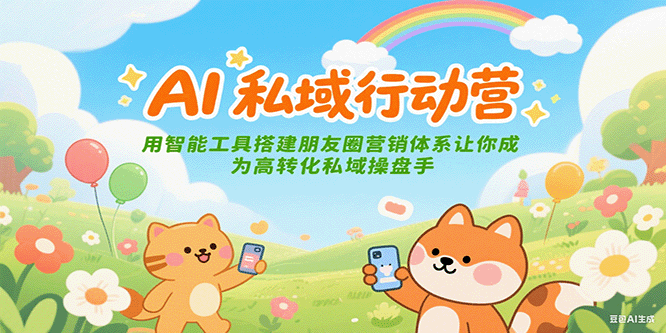 AI私域行动营：用智能工具搭建朋友圈营销体系让你成为高转化私域操盘手-宇文网创