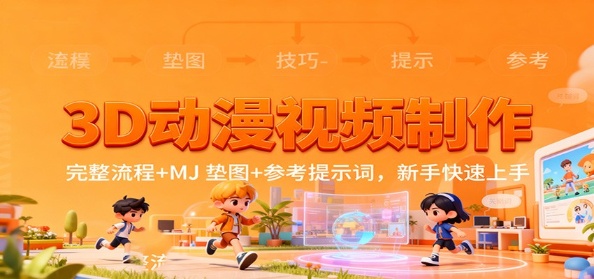 3D动漫视频制作，完整流程+MJ 垫图+参考提示词，新手快速上手-宇文网创