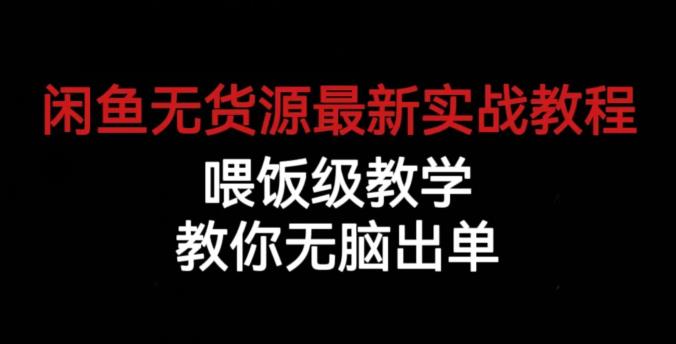 闲鱼无货源最新实战教程，喂饭级教学，教你无脑出单【揭秘】-宇文网创