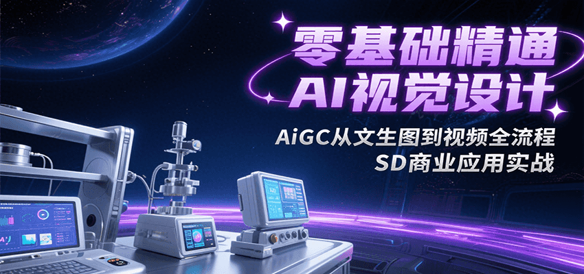零基础精通AI视觉设计,AiGC从文生图到视频全流程,SD商业应用实战-宇文网创
