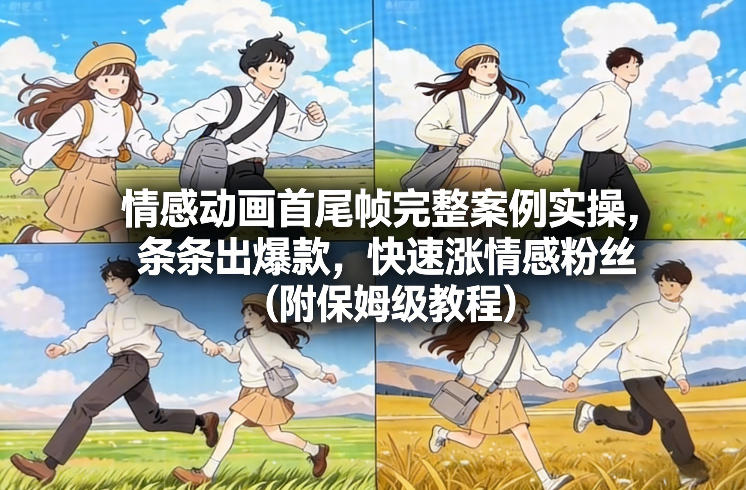 情感动画首尾帧完整案例实操，条条出爆款，快速涨情感粉丝（附保姆级教程）-宇文网创