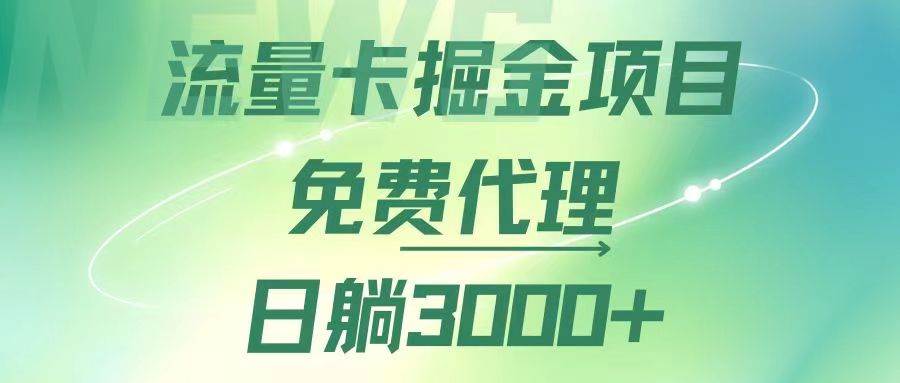 （12321期）流量卡掘金代理，日躺赚3000+，变现暴力，多种推广途径-宇文网创