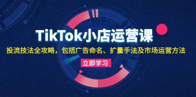 （13063期）TikTok小店运营课：投流技法全攻略，包括广告命名 扩量手法及市场运营方法-宇文网创