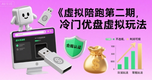 虚拟陪跑第二期，冷门优盘虚拟玩法，不违规，利润可观-宇文网创