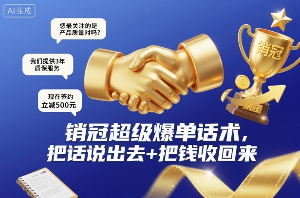 销冠超级爆单话术，把话说出去+把钱收回来-宇文网创