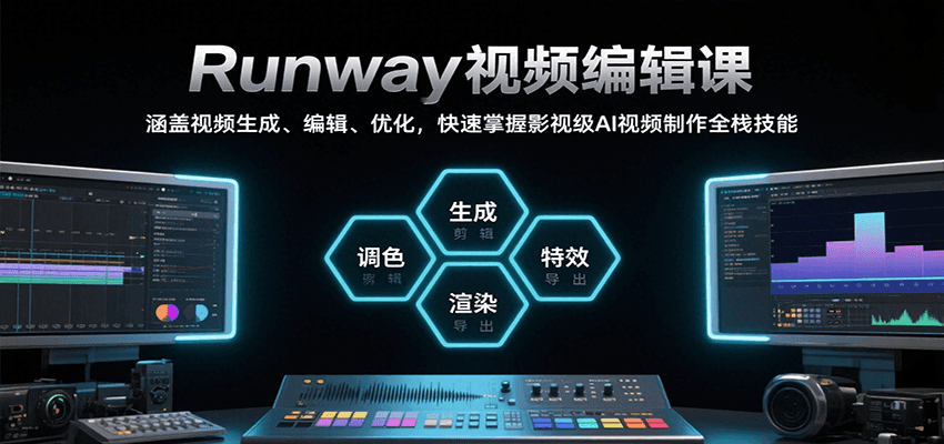 Runway视频编辑课，涵盖视频生成、编辑、优化，快速掌握影视级AI视频制作全栈技能-宇文网创