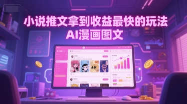 小说推文拿到收益最快的玩法，AI漫画图文-宇文网创