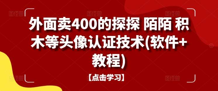 外面卖400的探探 陌陌 积木等头像认证技术(软件+教程)-宇文网创