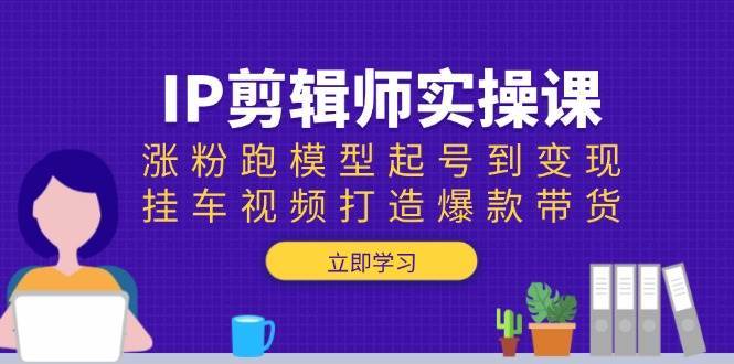 IP剪辑师实操课：涨粉跑模型起号到变现，挂车视频打造爆款带货-宇文网创