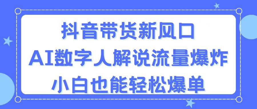 （11401期）抖音带货新风口，AI数字人解说，流量爆炸，小白也能轻松爆单-宇文网创