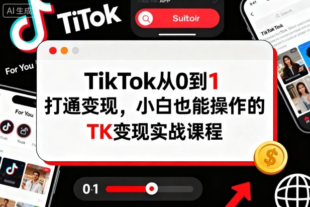 TikTok从0到1打通变现,小白也能操作的TK变现实战课程-宇文网创