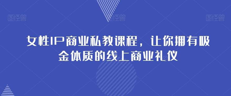 女性IP商业私教课程，让你拥有吸金体质的线上商业礼仪-宇文网创