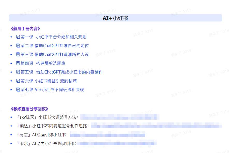 图片[3]-AI破局手册+教练分享合集：AI提示词/AI+小红书 /AI+公众号/AI+绘画/AI编程-宇文网创