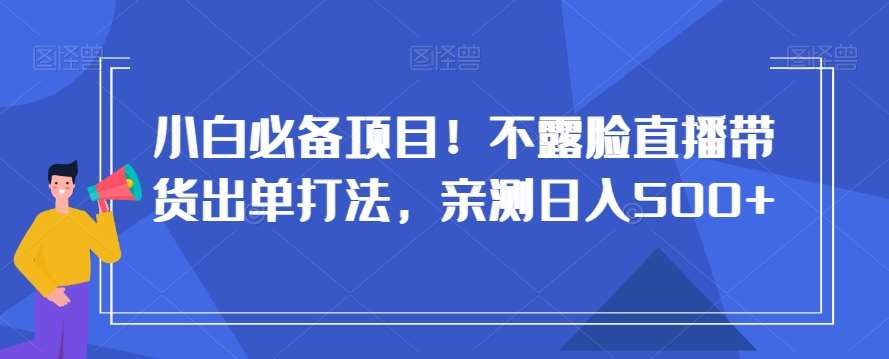 小白必备项目！不露脸直播带货出单打法，亲测日入500+【揭秘】-宇文网创