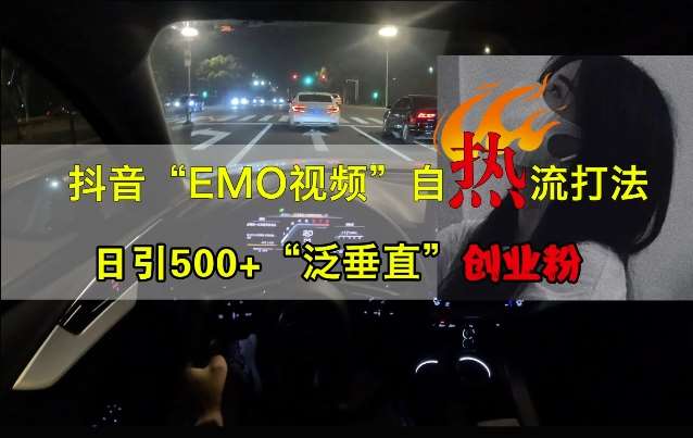 抖音EMO视频自热打法，日引500+“泛垂直”创业粉-宇文网创