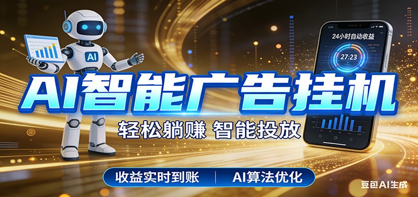 智能广告挂机新时代，利用碎片化时间实现稳定被动收益，AI帮你持续盈利-宇文网创