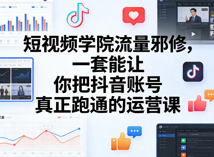 短视频学院流量邪修,一套能让你把抖音账号真正跑通的运营课-宇文网创