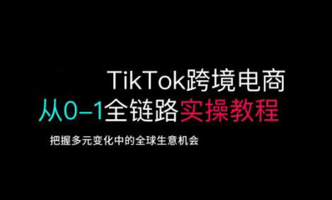 TikTok跨境电商从0-1全链路全方位实操教程，把握多元变化中的全球生意机会-宇文网创