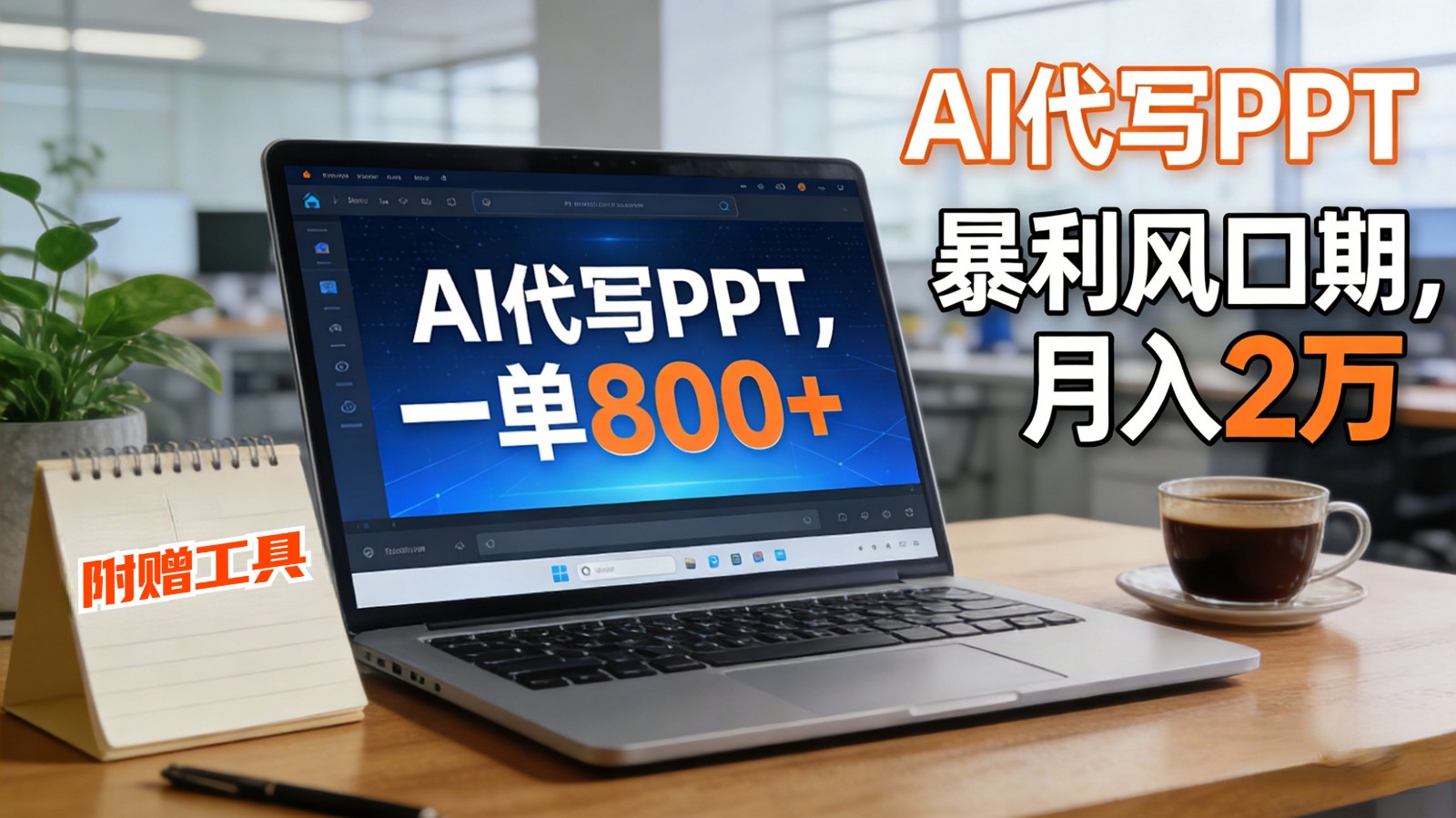 AI 代写做 PPT！一单狂赚 800+，风口期月入 2 万（工具 + 提示词直接送）-宇文网创