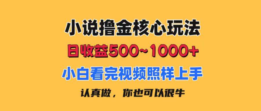 （11461期）小说撸金核心玩法，日收益500-1000+，小白看完照样上手，0成本有手就行-宇文网创