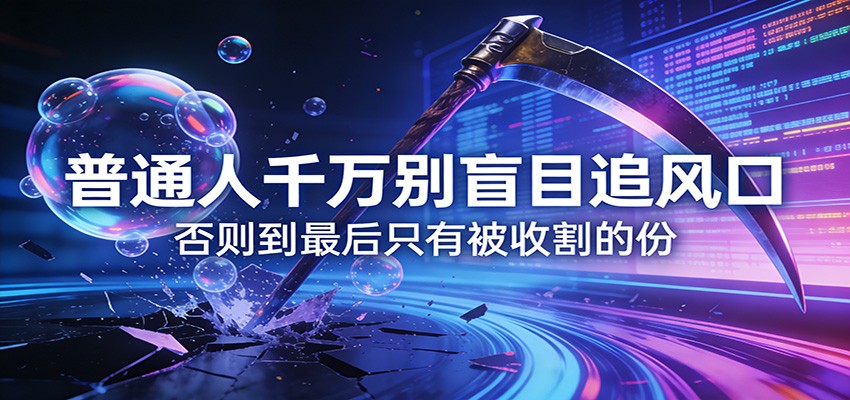 付费文章《通人千万别盲目追风口》否则到最后只有被收割的份-宇文网创