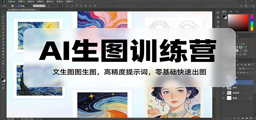 AI生图训练营：文生图图生图，高精度提示词，零基础快速出图-宇文网创