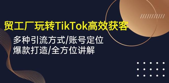 （10302期）外贸工厂玩转TikTok高效获客，多种引流方式/账号定位/爆款打造/全方位讲解-宇文网创