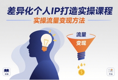 差异化个人IP打造实操课程，实操流量变现方法-宇文网创