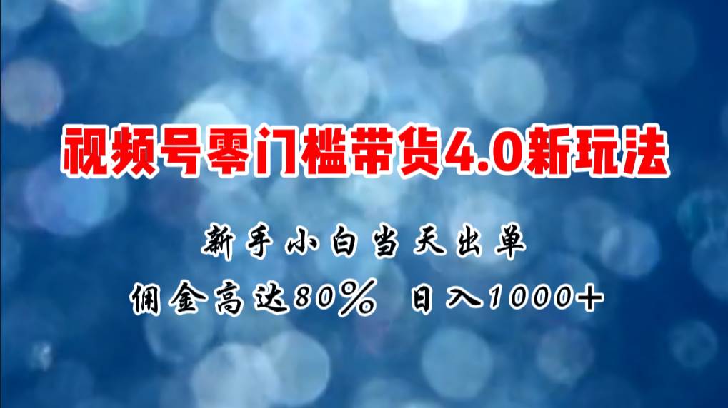 （11358期）微信视频号零门槛带货4.0新玩法，新手小白当天见收益，日入1000+-宇文网创