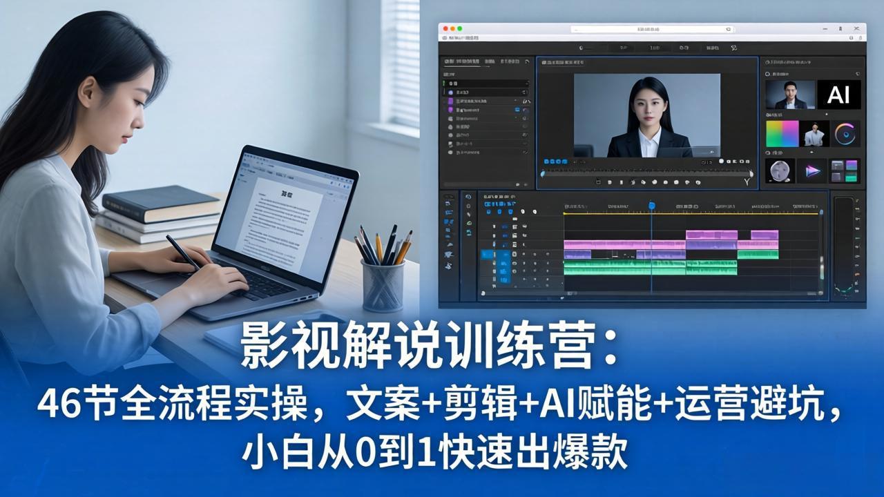 (18053期)影视解说特训营:46节全流程实操,文案+剪辑+AI赋能+运营避坑,小白从0到1快速出爆款-宇文网创