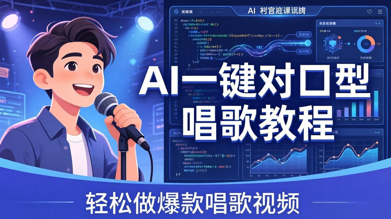 （18118期） AI一键对口型唱歌教程：零基础也能学，素材准备+模型训练+音色转换，轻松做爆款唱歌视频-宇文网创