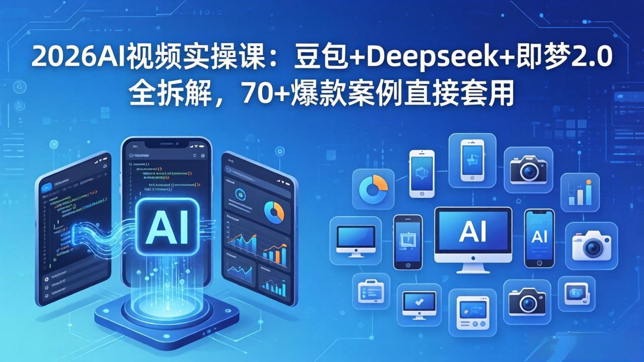 （18263期）2026AI视频实操课：豆包+Deepseek+即梦2.0全拆解，70+爆款案例直接套用-宇文网创