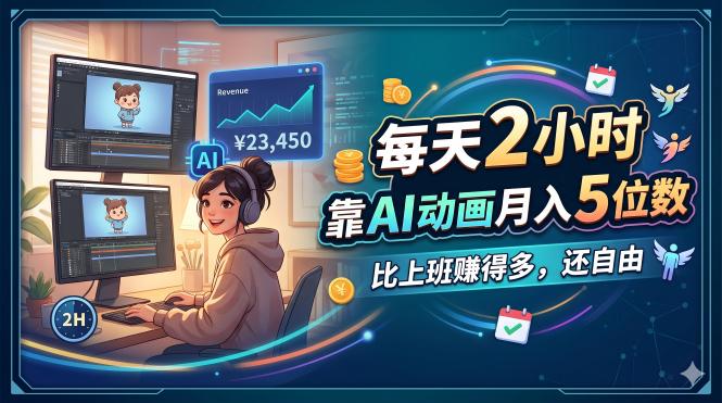 (18051期)每天 2 小时,靠 AI 动画月入 5 位数,比上班赚得多,还自由-宇文网创