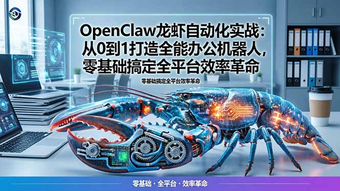 (17996期)OpenClaw龙虾自动化实战:从0到1打造全能办公机器人,零基础搞定全平台效率革命-宇文网创
