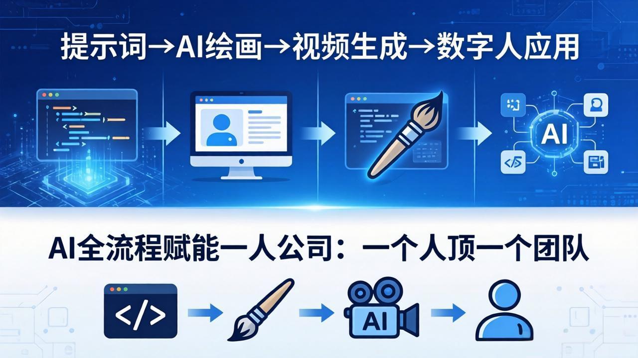 （18265期）AI全流程赋能一人公司：提示词、绘画、视频、数字人、编程，一个人顶一个团队-宇文网创