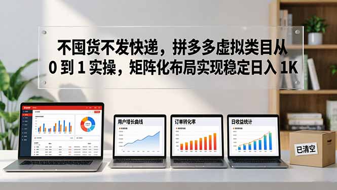 （17989期）不囤货不发快递，拼多多虚拟类目从 0 到 1 实操，矩阵化布局实现稳定日入 1K-宇文网创