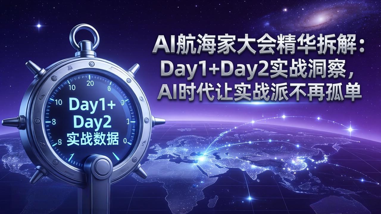 （17867期）AI航海家大会精华拆解：Day1+Day2实战洞察，AI时代让实战派不再孤单-宇文网创