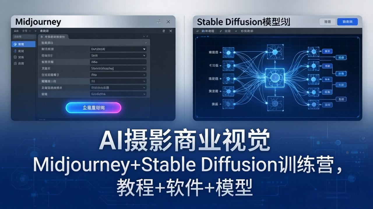 （18271期）AI摄影商业视觉Midjourney+Stable Diffusion训练营，教程+软件+模型-宇文网创