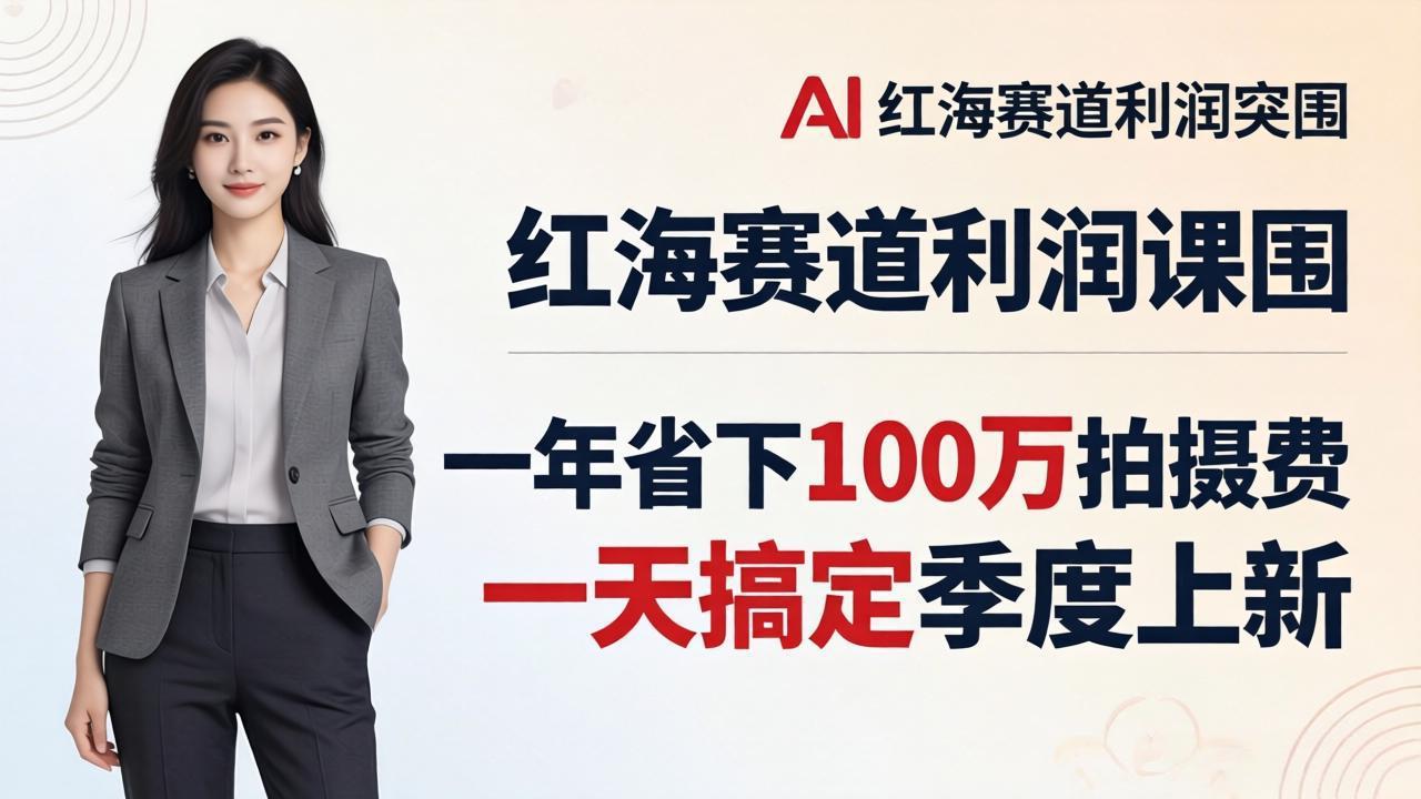 （17884期）服装老板AI模特图课：一年省下100万拍摄费，一天搞定季度上新，红海赛道利润突围-宇文网创