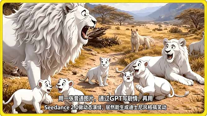 （18137期）用一张普通图片，通过GPT写剧情，再用Seedance 2.0做动态演绎，居然能生成迪士尼风格搞笑动画-宇文网创