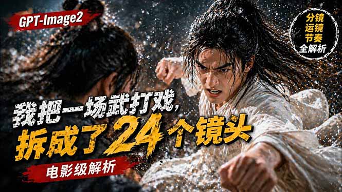 （18212期）用GPT-Image2，把一段武打对决拆成24个连续镜头，从人物建立、动作衔接、运镜节奏，到情绪爆发-宇文网创