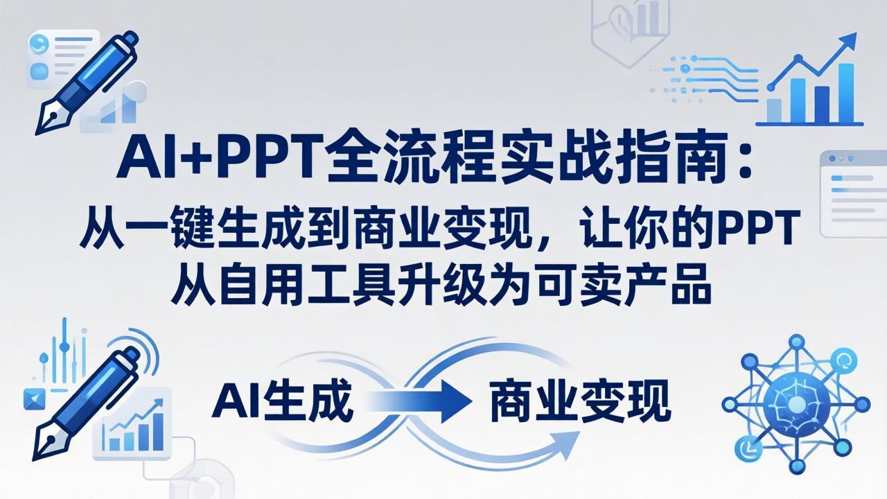 （18142期）AI+PPT全流程实战指南-更新4月21：从一键生成到商业变现，让你的PPT从自用工具升级为可卖产品-宇文网创