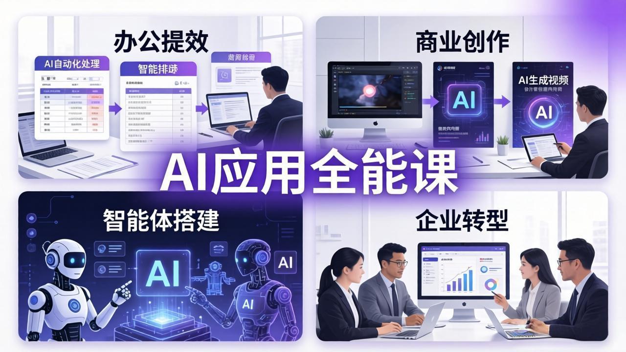 (18042期)AIGC 应用师全能课-更新:办公提效、商业创作、智能体搭建、企业转型,一站式学会AI应用-宇文网创
