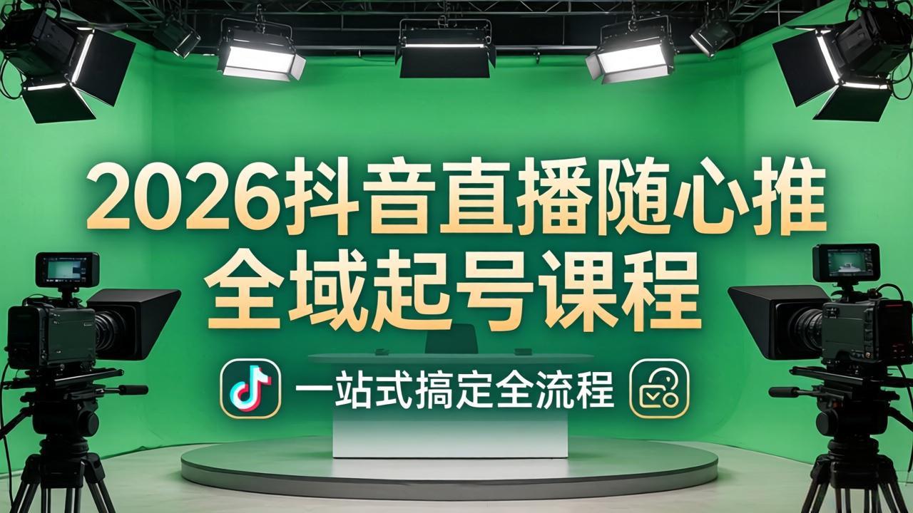 （18094期）2026抖音直播随心推全域起号课程(更新4月18)：一站式搞定直播起号、稳号、放量全流程-宇文网创