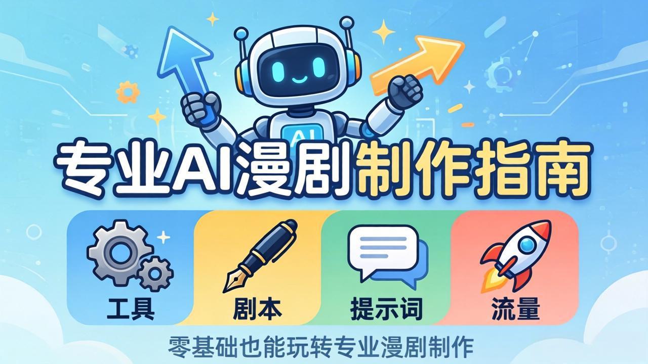 （18190期）专业AI漫剧制作指南：工具+剧本+提示词+流量全流程，零基础也能玩转专业漫剧制作-宇文网创