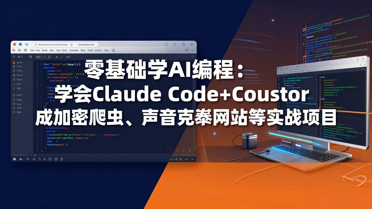（17941期）零基础学AI编程：学会Claude Code+Cursor完成加密爬虫、声音克隆网站等实战项目-宇文网创