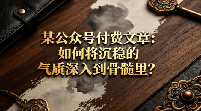 某公众号付费文章：如何将沉稳的气质深入到骨髓里？-宇文网创