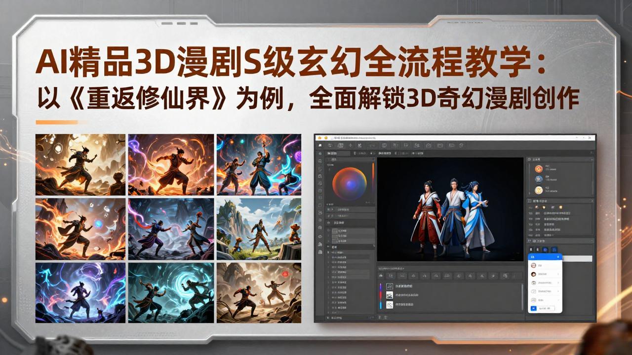 （17882期）AI精品3D漫剧S级玄幻全流程教学：以《重返修仙界》为例，全面解锁3D奇幻漫剧创作-宇文网创