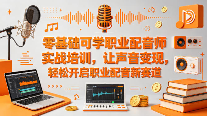 零基础可学职业配音师实战培训，让声音变现，轻松开启职业配音新赛道-宇文网创